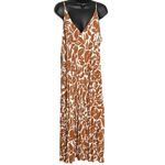 Lush Clothing NEW Lush XL Admiring You Brown White Floral Pleated Midi Dress NWT Photo 2