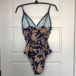 Cupshe Paisley V Neck Tummy Control One Piece Swimsuit Women's Medium Blue NEW Photo 4