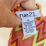 Rue 21  Pink and Green Zig Zag Spaghetti Strap Tube Top Tank Size M Photo 4