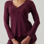 Athleta  Nighttime Bliss Sleep Shirt Burgundy Medium Photo 0