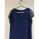 Eileen Fisher Size Petite Small Silk Blouse Blue Lightweight Quiet Luxury Top Photo 3