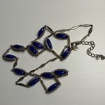 Ann Taylor  Long Statement Silver and Blue Necklace Photo 2