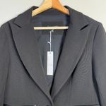 Drew NWT Midas Faux Leather Elbow Patch Blazer Jacket Women's Small Black Career Photo 4