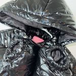 Azalea Wang Black Metallic Bomber Puffer Winter Coat Medium Jacket Shiny LIKEnew Photo 3