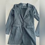 Bailey 44 Black & Anthracite Peter the Great Striped Tunic Blazer Size L Photo 4