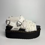 Dr. Martens Voss Heart Fluffy Faux Fur Platform Sandals in White Milled Nappa Photo 4