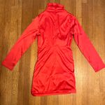 SheIn  Red Satin High Neck Long-Sleeved Dress Photo 3