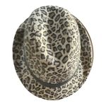 Nicole Marciano leopard print fedora hat lined 100% cotton indie boho Brown Photo 3