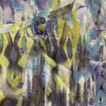 Elan  Womens Scrubs Top M Medium Bust 38” Blue Green Purple Print Scrub Photo 3