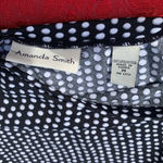 Amanda Smith  Skirt Size Medium  Black White Polka Dots Flared Vintage Spring‎ Photo 2
