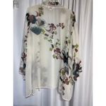 Citron Santa Monica Women's 2X Floral Print Silk Kimono Topper Jacket White Size XXL Photo 6