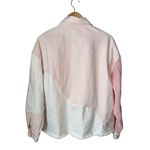 Bershka 100% Cotton Pink & White Color Block Oversized Denim Jacket Photo 1