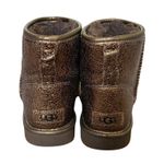 UGG  Classic Mini Metallic Sparkle‎ Bronze Boot Sz 8 Metallic Leather Cozy Winter Photo 7