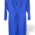 Tori Richard Tori Richards Blue 3/4 Sleeve Mini Dress Womens S Twist Front Bodycon NWT Photo 0