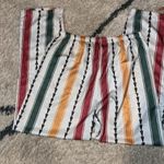 Colorful Striped western boho acted Straight Leg Pants nwot large Green Photo 1