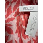 Rachel Zoe Womens Pants L Coral Leaf Pattern Linen Tropical Summer Photo 3