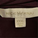 Nicki Minaj Women's 3X Burgundy Long Sleeve Mock Neck Slip Dress Sheer Overlay Photo 7
