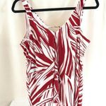 MiracleSuit Dreamsuit by Miracle Brands Tankini Top Palm Leaf Print V Neck Red White Size 8 Photo 1