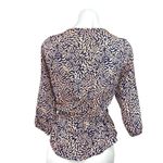 I Love H81  Multicolor Bateau Neck 3/4 Sleeve Elastic Waist Printed Blouse Top M Photo 2