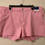 Old Navy New NWT  OG Straight Pink Cutoff Raw Hem Jean Shorts Size‎ 20 Photo 0
