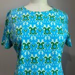 Talbots Ikat Blue & Cream Medallion Crewneck Cotton T Shirt Size M Photo 4