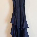 Elliatt  Bold Halter Ruffle Maxi Dress Midnight Navy Formal Style Size Small Photo 5
