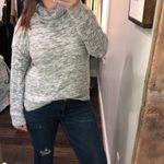 Pink Rose  Large grey marled knit cozy sweater Photo 3