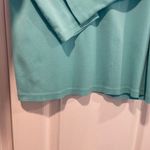 Karen Scott  Size LP Aquamarine 3/4 Sleeve Henley Top Cotton Stretch Silver Photo 2