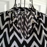 Cato  Womens Black & Gray 3/4 Sleeve Mandarin Collar Shirt Top Blouse Size (S) Photo 2