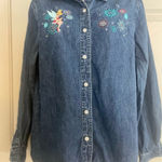 Disney  Tinker Bell embroidered design Vintage denim shirt size Medium Photo 0