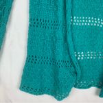 Wooden Ships  size small medium Teal Knit Cardigan open front loose knit Photo 8