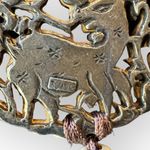 Crown Trifari Vintage Carved Deer Boho Necklace Photo 3