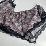 Victoria's Secret  Plaid Satin Lace Trim Cami Pajama Set Women's M Photo 1