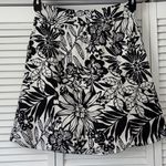 Gap Black and White Floral A-Line Mini Skirt Linen/Cotton Size 4 Photo 1