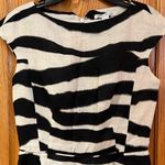 Banana Republic  Zebra Print Linen Cocktail Sheath Dress Cap‎ Sleeve Size 0 Photo 6