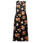 We Wore What NWT Revolve Floral Muscle Tank Fitted Midi Dress M Black Orange 3385 Photo 12