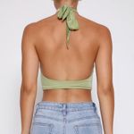 Tiger Mist Ilina Cowl Neck Top Size Small Cut‎ Out Tie Neck Green Photo 3