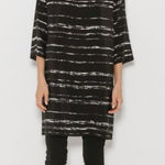 Vince 100% Silk Tunic Dress XS Black V-Neck Minimalist Quiet Luxury Oversized Photo 0