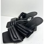 Abound  Sandals Womens Size 7 Qarly Heeled Black Square Toe Slip On Open Toe Heel Photo 1