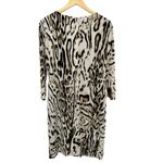 Tahari  Mock Wrap Dress Stretch Career‎ Church Animal Print Black Cream Plus 16 Photo 3