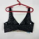 Free People Bralette Womens Small Black Lace Intimately V Wire Mesh Lined NWT Photo 1
