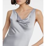 Norma Kamali Maria Gown in Silver Small New Womens Long Maxi grey dress Photo 12