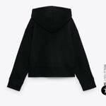 ZARA BLACK RIBBED HOODIE Photo 4