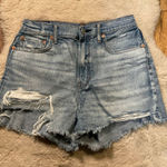 American Eagle ‎ Size 4 Denim Cut Off Shorts Light Wash Raw Hem Womens Photo 0