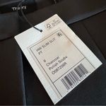 Theory NWT  Women’s High-Waisted Slim Slit Polish Scuba Pants in Charcoal Grey Photo 4