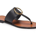 frame denim FRAME Le Brentwood Flip Flop in Noir Leather Photo 0