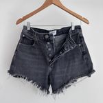 AGOLDE  Denim Shorts Womens 25 Black Micah Cut Off Jean Festival Boho Minimalist Photo 1