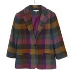 CAbi 927 Happy Blazer Peacoat Purple, Yellow, Blue Plaid Multicolor Jacket 6 Photo 0