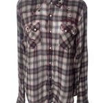 Ed Hardy Y2K  Red Black Plaid Jeweled Embroidered Buttondown Holiday Rodeo S Photo 0