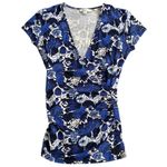 EUC Boden Faux Wrap Top Blue Floral Size 2 Photo 1